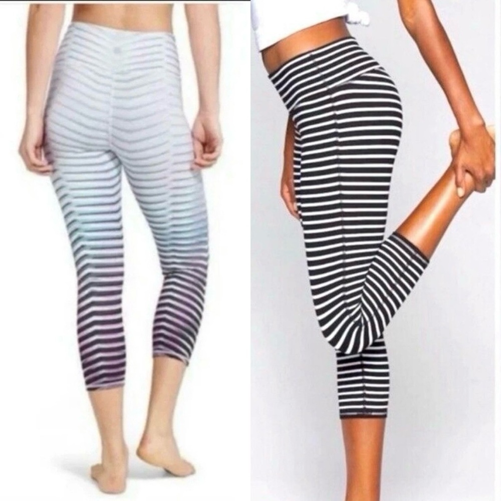 Athleta SET OF TWO PAIR Leggings-Gradient & Chaturanga Black & White Size S